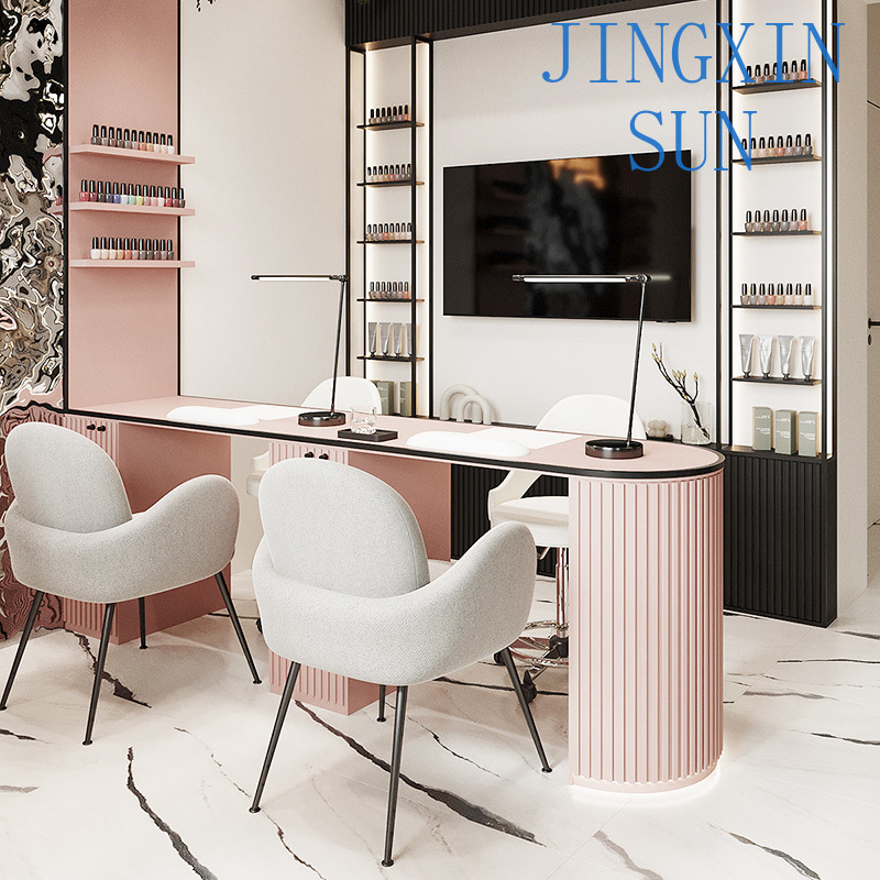 Interior Design Nail Salon - 맞춤형 핑크 뷰티 살롱 3D 인테리어