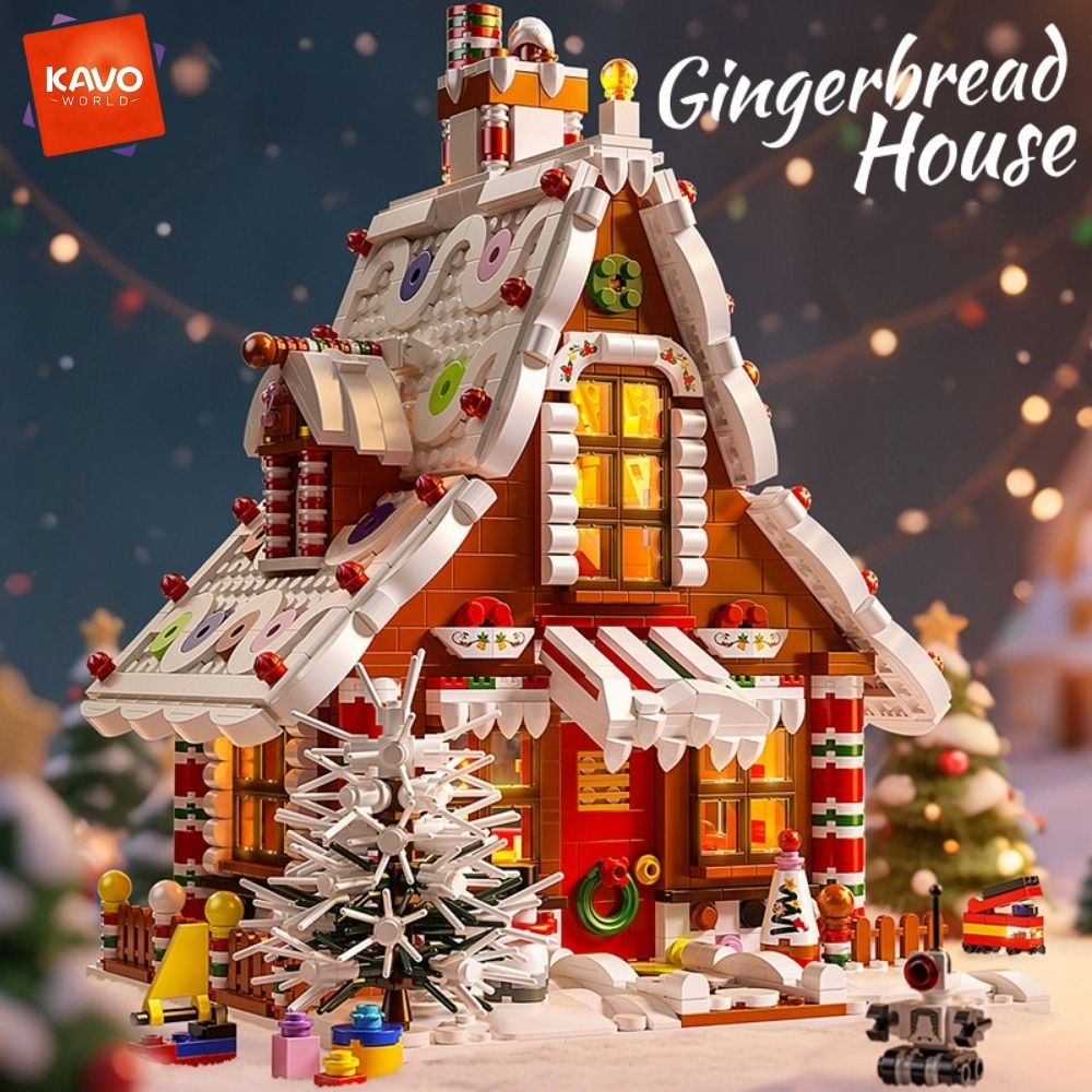 Interior Design Lego - KAVOWORLD 1614PCS 크리스마스 진저브레드 하우스 빌딩