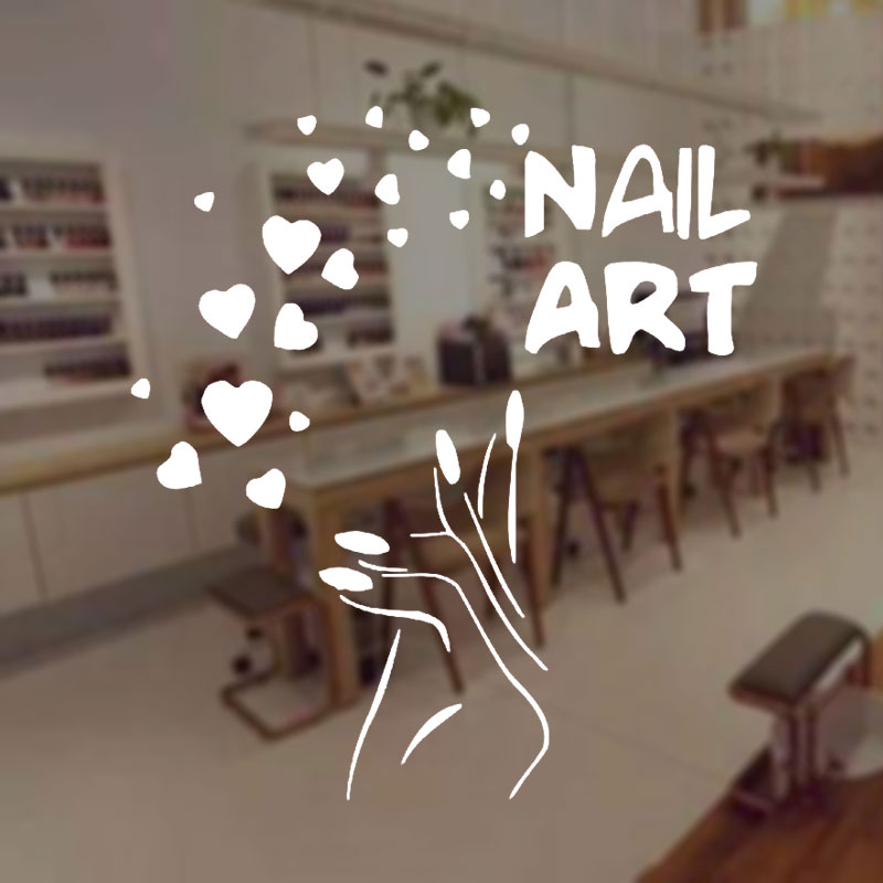 Interior Design Nail Salon - 손톱 아트 창 데칼 사랑 뷰티