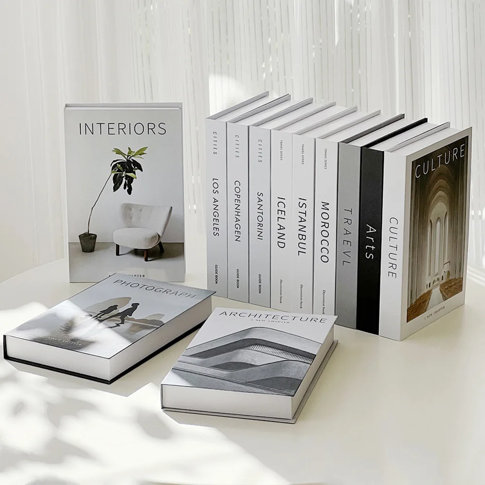 Interior Design Book - 미니멀리스트 현대 장식 가짜 책 소품