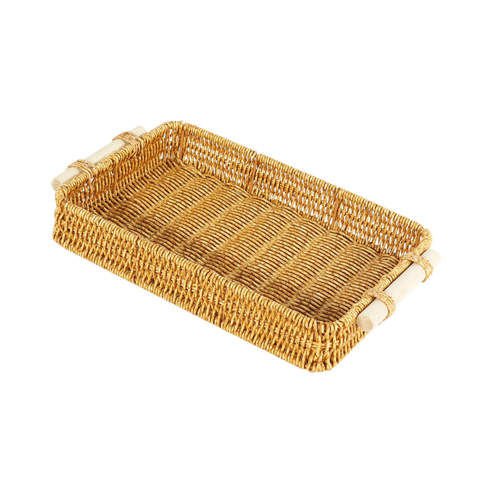 Rattan Tray Handle - 인조 라탄 손잡이 수납 바구니 -
