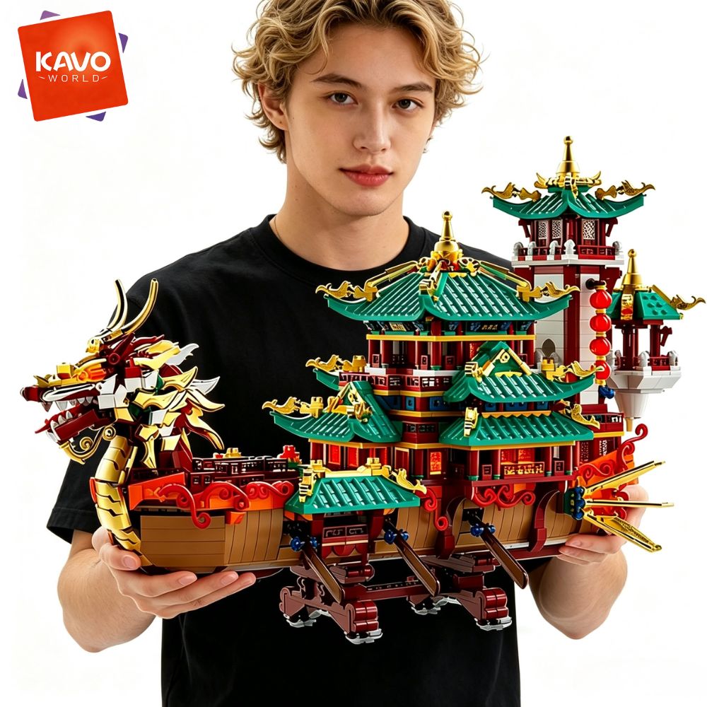 Interior Design Lego - KAVOWORLD 2453피스 드래곤 보트 조립 블록