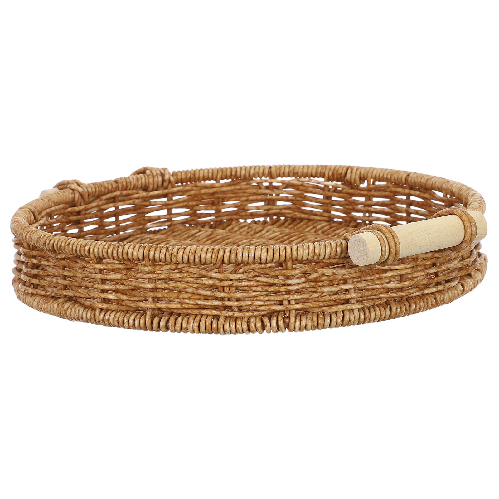 모조 라탄 빵 바구니 27cm 원형 엮은 스낵 서빙 트 - Rattan Tray Handle 리뷰 및 가격