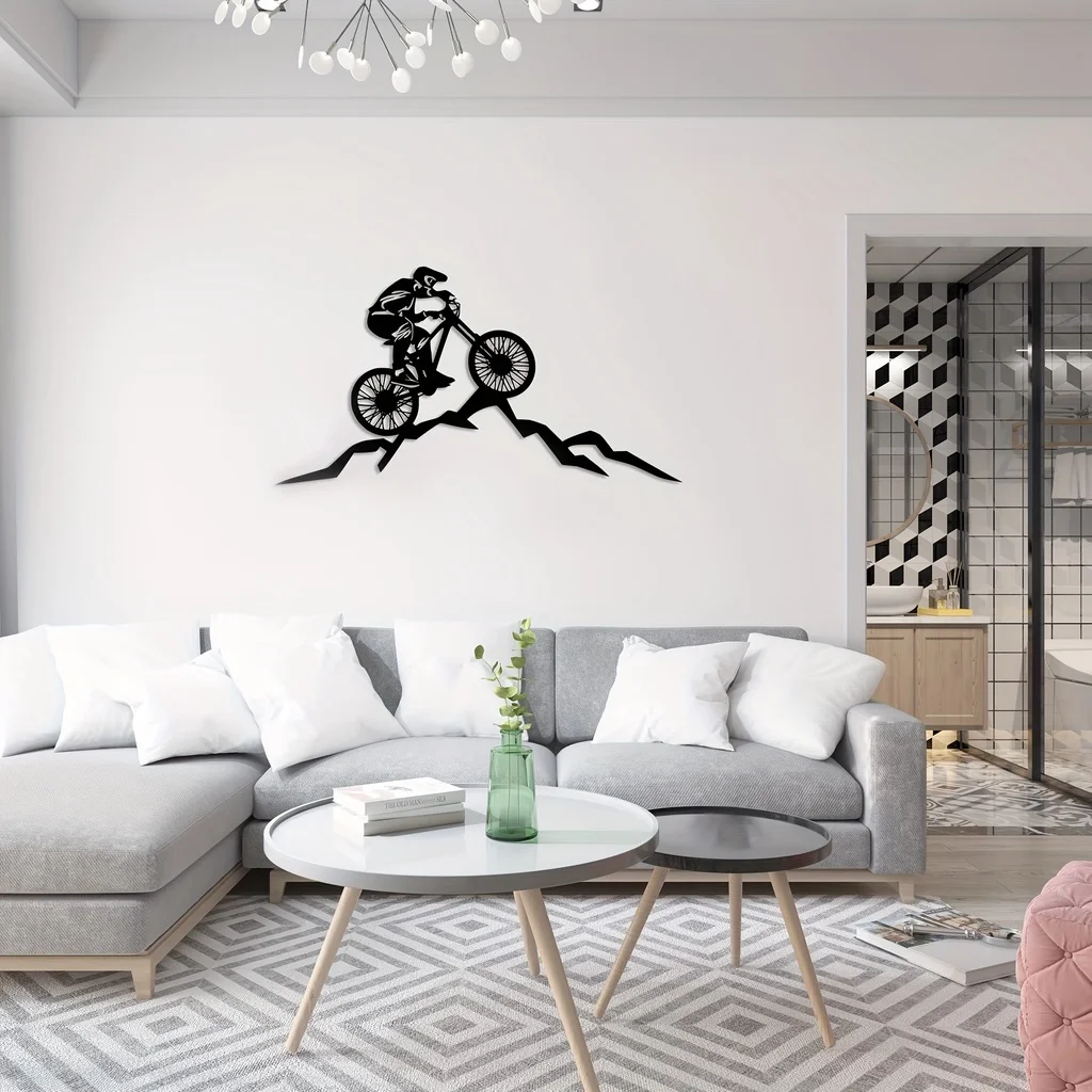 HelloYoung 산악 자전거 금속 벽 아트, 변색  - Interior Design Modern 리뷰 및 가격