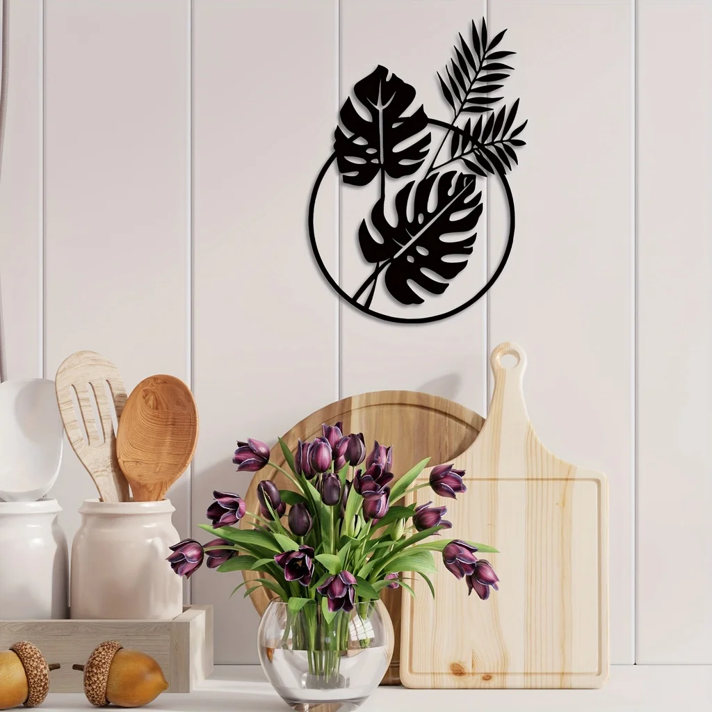 CIFBUY 팜 리프 금속 벽 예술, 벽 조각, 식물  - Interior Design Modern 리뷰 및 가격