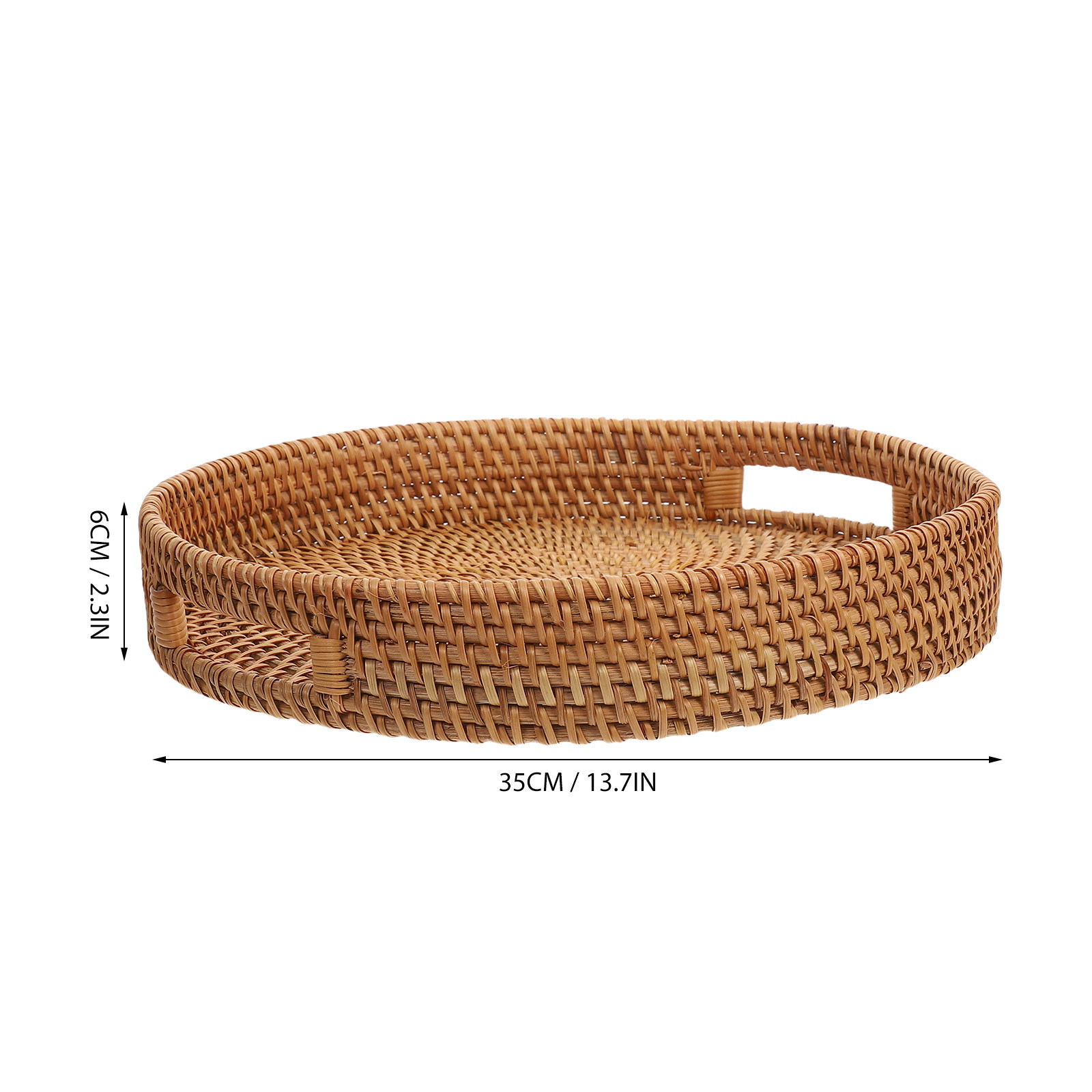 14인치 원형 라탄 대형 서빙 트레이 (과일, 간식용) - Rattan Tray Handle 리뷰 및 가격