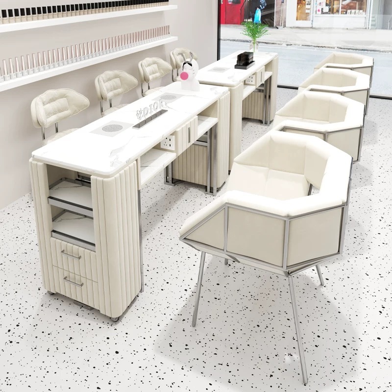 럭셔리 모던 베이지 네일 아트 가구 맞춤형 네일 아트  - Interior Design Nail Salon 리뷰 및 가격