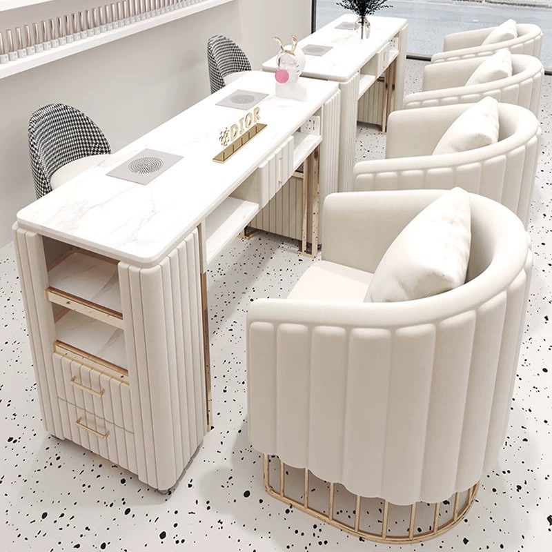 럭셔리 모던 베이지 네일 아트 가구 맞춤형 네일 아트  - Interior Design Nail Salon 리뷰 및 가격