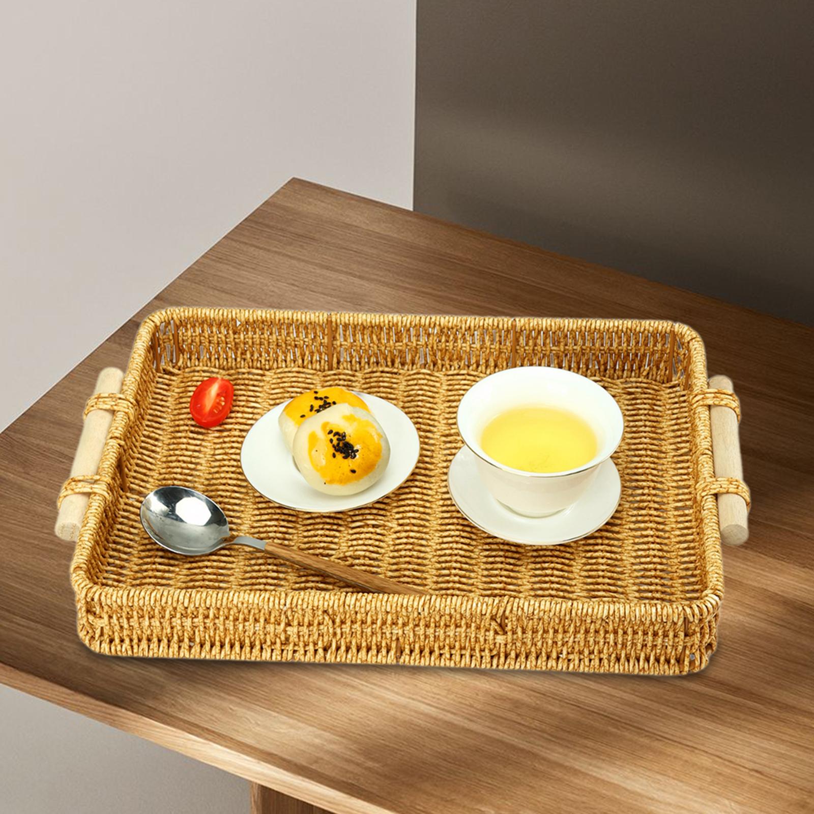인조 라탄 손잡이 수납 바구니 - 주방 테이블 정리용, - Rattan Tray Handle 리뷰 및 가격