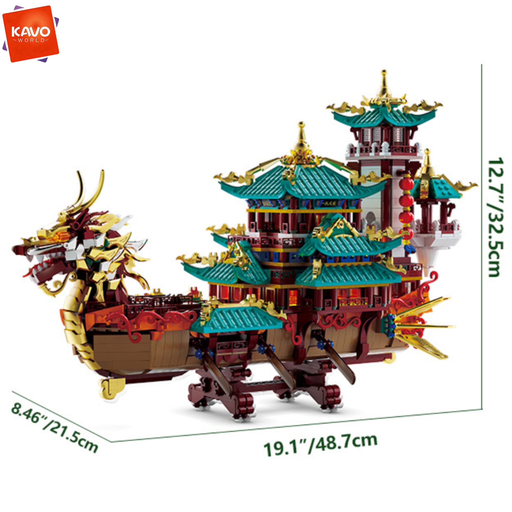 KAVOWORLD 2453피스 드래곤 보트 조립 블록  - Interior Design Lego 리뷰 및 가격