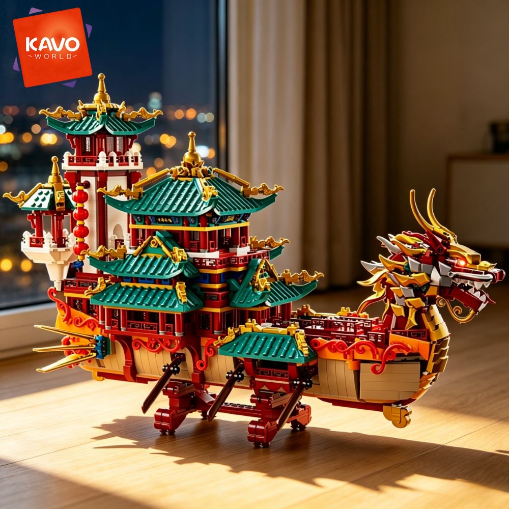 KAVOWORLD 2453피스 드래곤 보트 조립 블록  - Interior Design Lego 리뷰 및 가격