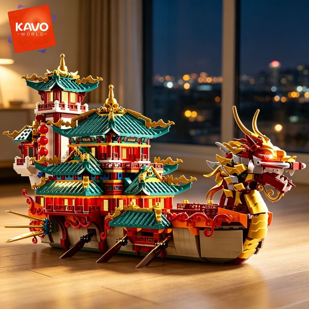 KAVOWORLD 2453피스 드래곤 보트 조립 블록  - Interior Design Lego 리뷰 및 가격